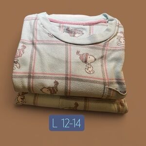 Peanuts Snoopy, Aqua and Pink Kids Pajama Set